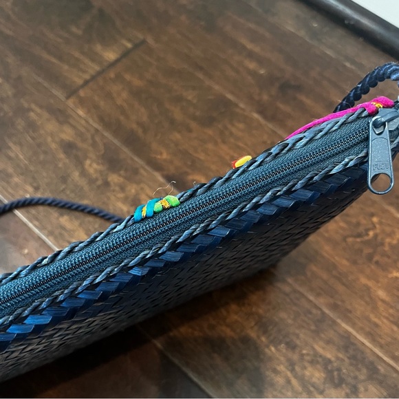 Vintage Handwoven Crossbody Bag or Shoulder Bag with Multicolor Embellishments - Picture 5 of 9